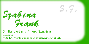 szabina frank business card